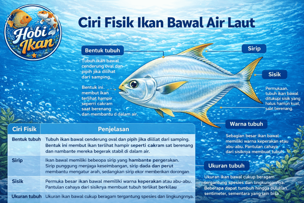 Ciri Fisik Ikan Bawal Air Laut