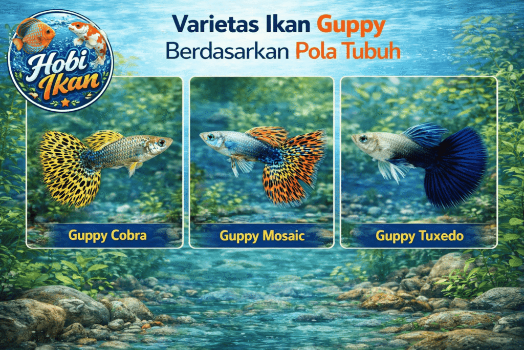 varietas ikan guppy berdasarkan pola tubuh