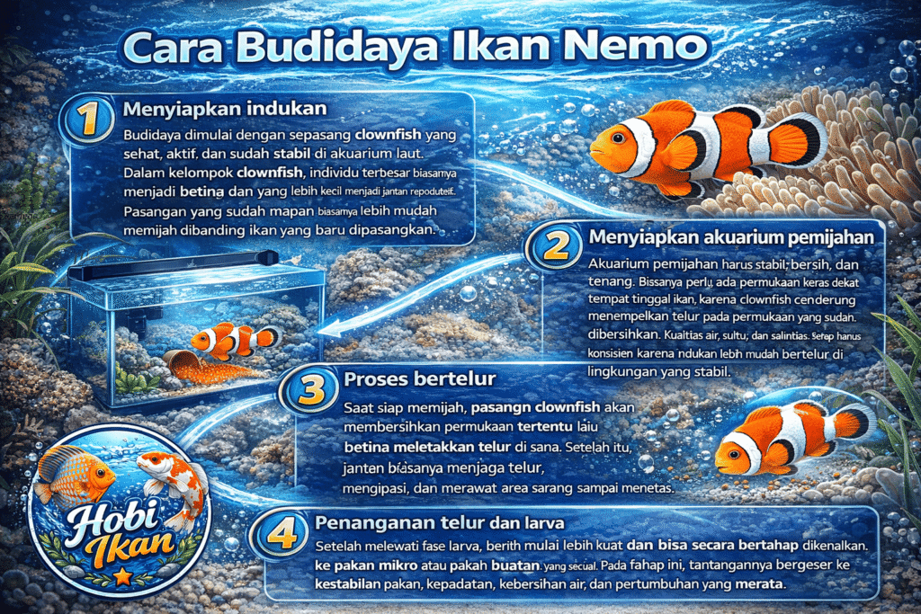 Cara budidaya ikan nemo langkah demi langkah