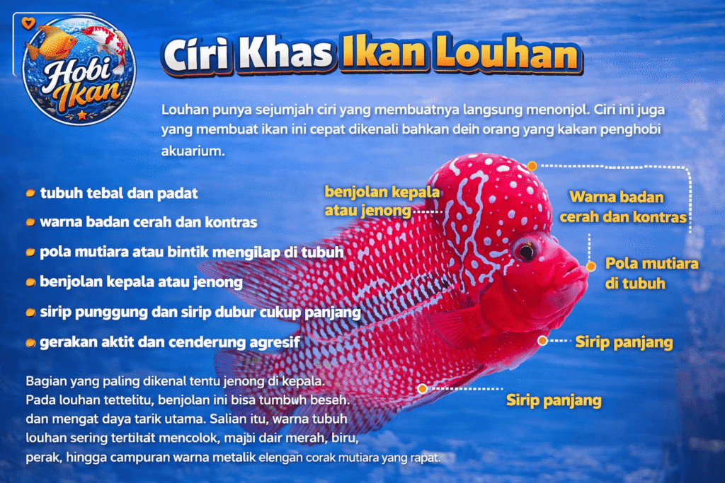 Ciri khas ikan Louhan yang menonjol