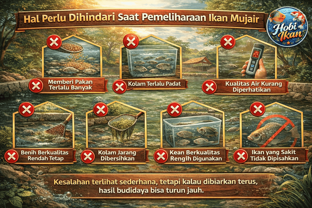 hal yang perlu dihindari saat budidaya ikan mujair