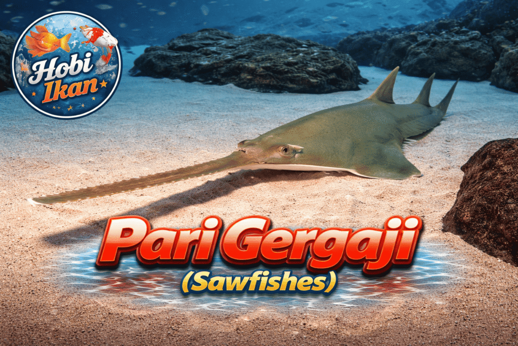 ikan Pari Gergaji di dasar laut